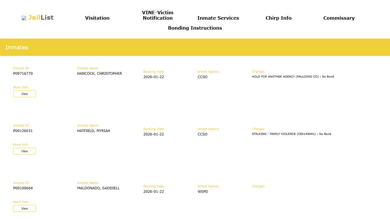 Cherokee County Inmate Search